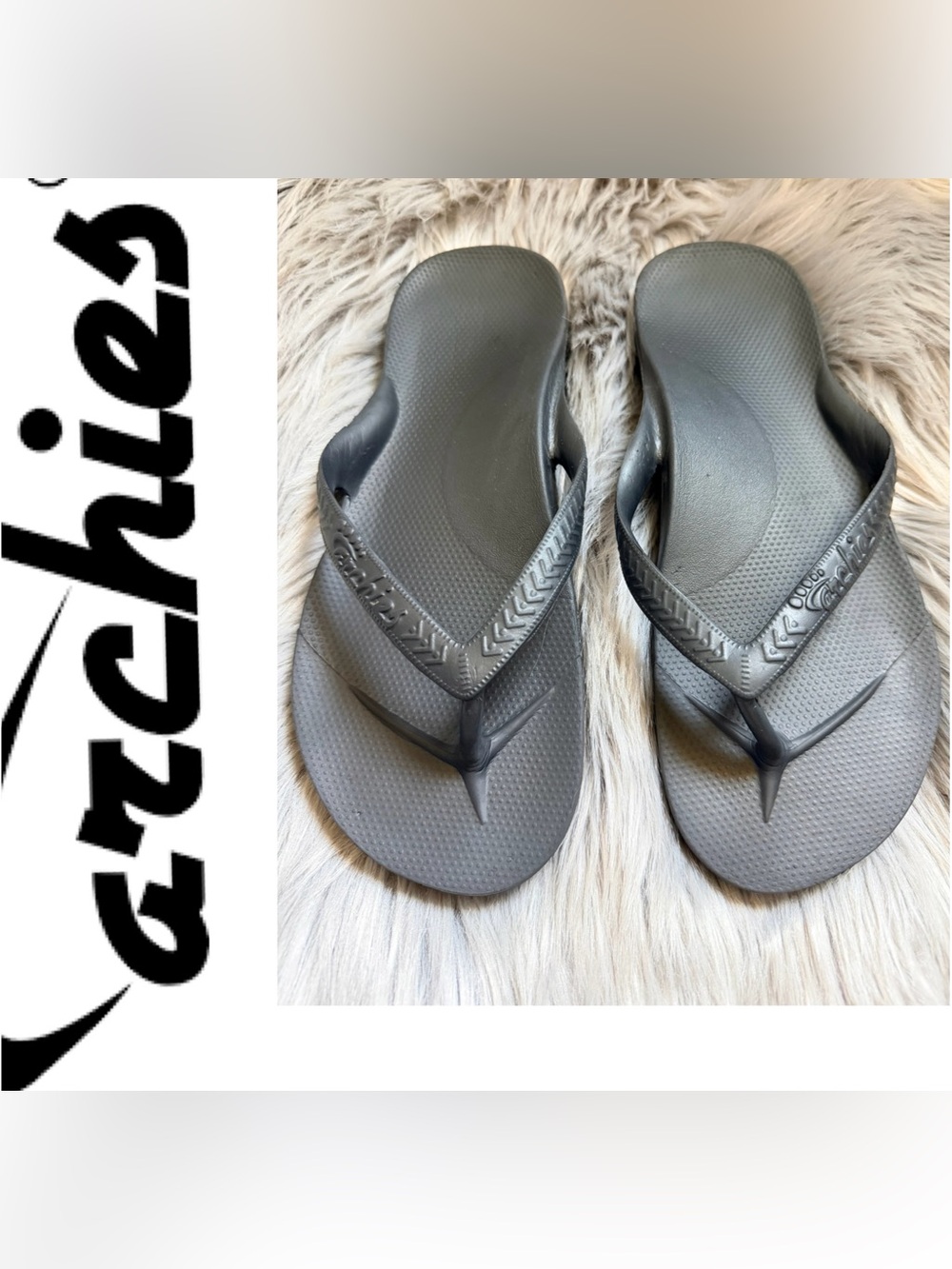 Archie’s Black Women’s Size 8 Arch Support Flip Flops